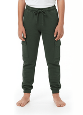 KIDS Ultimate Comfort Cargo Joggers Trouser - Forest Green - Smgarment's